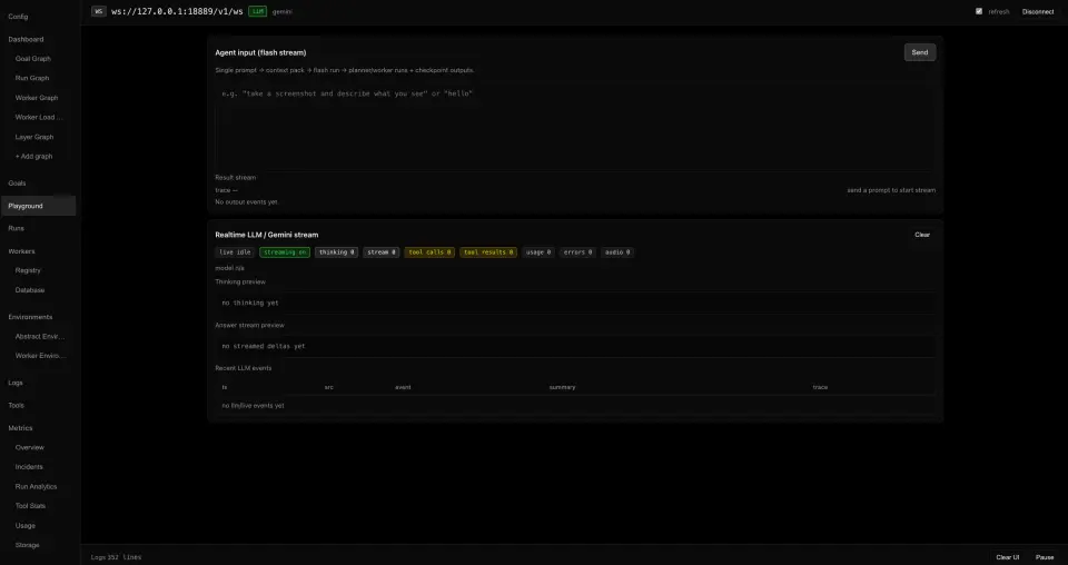 Playground environment for quick diagnostics, test