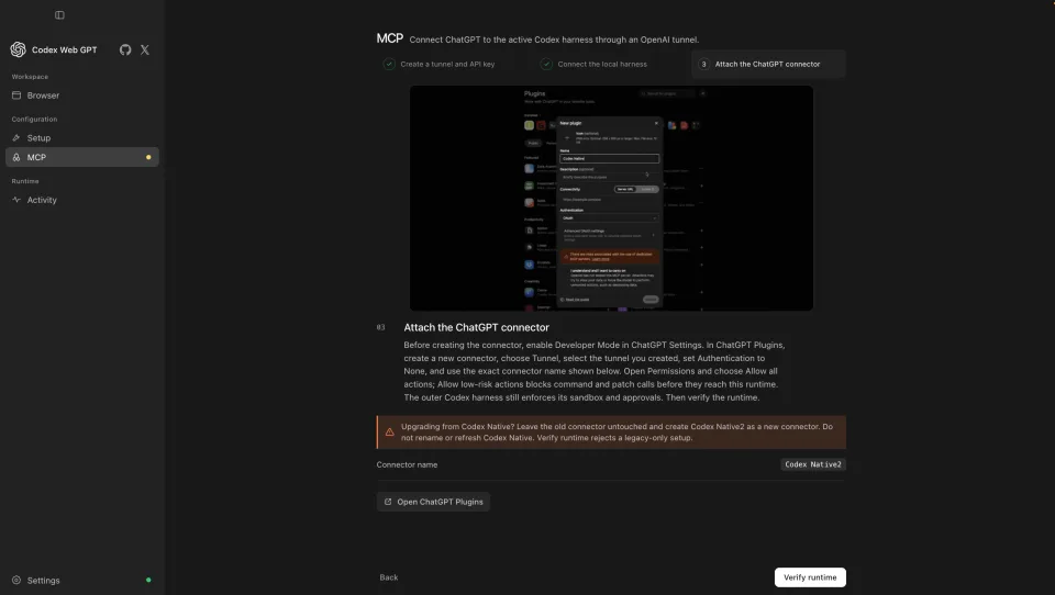Codex tools connected through MCP